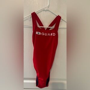 Speedo Women's Guard Super Pro Swimsuit, Red - Size 8